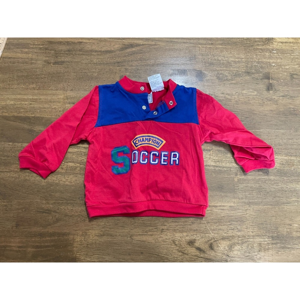 Vintage Mayfair 2 Pc Set, Boy's 18 Months, Red Blue, Shirt, Sweatpants, SOCCER